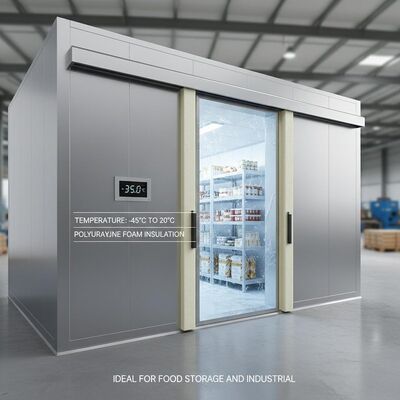 Temperature Minus 45C To 20C Sliding Door Cold Room Featuring Polyurethane Foam Insulation Material Ideal For Food Storage And Industrial